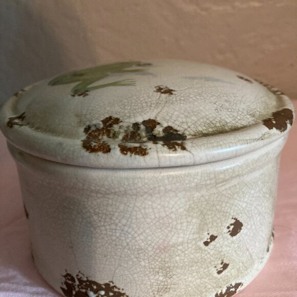 Creative Co-op frog and dragonfly dish with lid - Picture 6 of 7